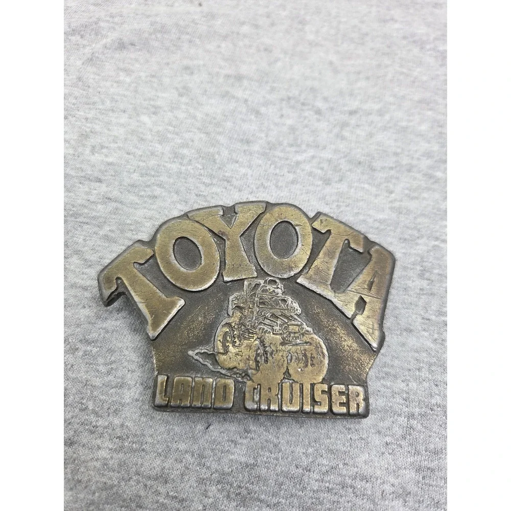 Rare Vintage Antique Solid Brass Toyota Land Cruiser Heavy Belt Buckle Mens